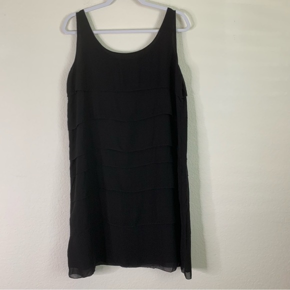 Eileen fisher Womens black layered sleeveless 100% silk dress M - Picture 6 of 6
